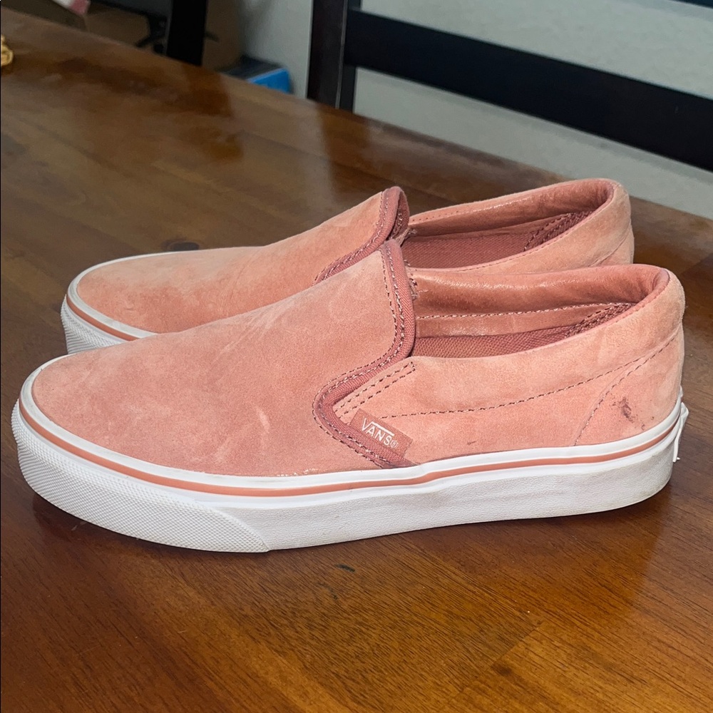 Vans Pink Suede Slip-On Sneakers